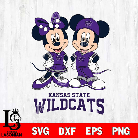 Kansas State Wildcats Mickey Minnie Mouse rugby ball Svg Eps Dxf Png File, NCAA svg , File Cut , Digital Download , Instant Download, Cut Svg Files