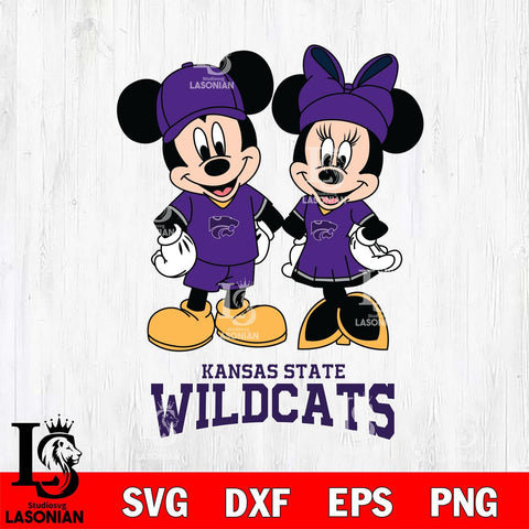 Kansas State Wildcats Mickey Minnie Rugby Svg Eps Dxf Png File, NCAA svg , File Cut , Digital Download , Instant Download, Cut Svg Files