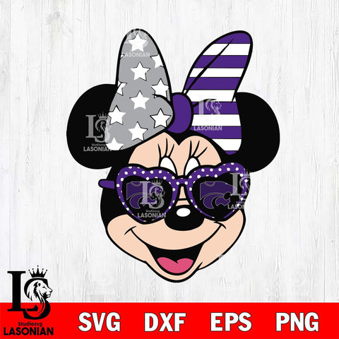 Kansas State Wildcats Minnie Mouse Love Svg Eps Dxf Png File, NCAA svg, Digital Download, Instant Download