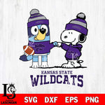 Kansas State Wildcats Snoopy & Bluey Football Svg Eps Dxf Png File,NCAA Svg Files,Chill Guy svg ,Digital Download ,Instant Download, Cricut File