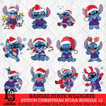 Kansas State Wildcats Stitch Christmas NCAA Bundle 12 Svg Eps Dxf Png File, Digital Download, Instant Download