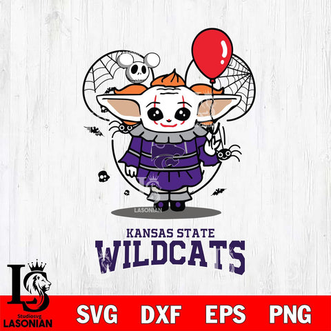 Kansas State Wildcats Stitch Pennywise Halloween Svg Eps Dxf Png File, Digital Download, Instant Download