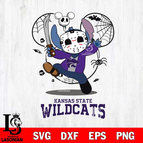 Kansas State Wildcats Stitch jason voorhees Halloween Svg Eps Dxf Png File, Digital Download, Instant Download