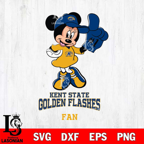 Kent State Golden Flashes #1 Fan Minnie Mouse Svg Eps Dxf Png File, Digital Download, Instant Download