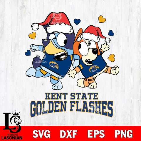 Kent State Golden Flashes Bluey Christmas NFL Svg Eps Dxf Png File, Digital Download