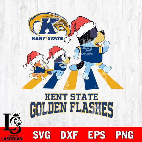 Kent State Golden Flashes Christmas Family Bluey Walking Cut Files,Bluey Cricut,Christmas Svg , Bluey svg , Digital Download, dxf eps png pdf file