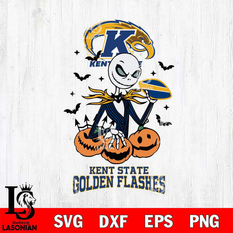 Kent State Golden Flashes Jack Skellington 2 halloween Svg Eps Dxf Png File, NCAA svg, Digital Download, Instant Download