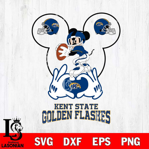 Kent State Golden Flashes Mickey Heart Rugby Svg Eps Dxf Png File, Digital Download ,Instant Download, Cricut File