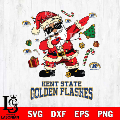 Kent State Golden Flashes Santa Claus Football Svg dxf eps png pdf file,NCAA svg,Digital Download,Cricut file