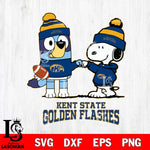 Kent State Golden Flashes Snoopy & Bluey Football Svg Eps Dxf Png File,NCAA Svg Files,Chill Guy svg ,Digital Download ,Instant Download, Cricut File