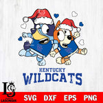 Kentucky Wildcats Bluey Christmas NFL Svg Eps Dxf Png File, Digital Download