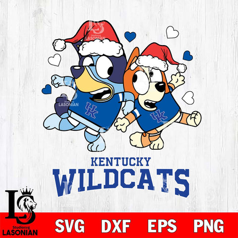 Kentucky Wildcats Bluey Christmas NFL Svg Eps Dxf Png File, Digital Download