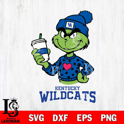 Kentucky Wildcats Boujee Grinch Heart Christmas Cut Files Cricut, Svg Dxf Eps Png file, Digital download , Silhouette