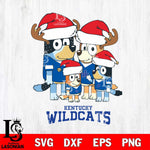 Kentucky Wildcats Christmas Bluey Santa Family Cut Files,Bluey Cricut,Christmas Svg , Bluey svg , Digital Download, dxf eps png pdf file