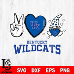 Kentucky Wildcats Gnomes Peace & Love Svg Eps Dxf Png File, Digital Download, Instant Download