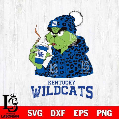 Kentucky Wildcats Grinch Leopard Christmas Cut Files Cricut, Svg Dxf Eps Png file, Digital download , Silhouette