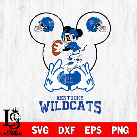 Kentucky Wildcats Mickey Heart Rugby Svg Eps Dxf Png File, Digital Download ,Instant Download, Cricut File