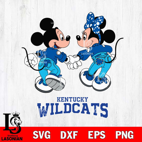 Kentucky Wildcats Mickey Minnie Valentine Rugby Svg Eps Dxf Png File, Digital Download ,Instant Download, Cricut File