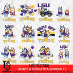 LSU Tigers Bluey & Bingo Bundle 12 SVG Svg Eps Dxf Png File, Bundle NCAA svg, Digital Download, Instant Download