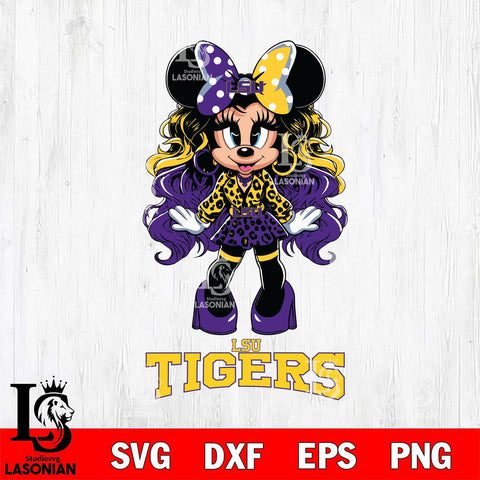 LSU Tigers Beauty Minnie Mouse Svg Eps Dxf Png File, Digital Download, Instant Download