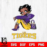 LSU Tigers Betty Boop Black Fan Girl Svg Eps Dxf Png File, Digital Download, Instant Download