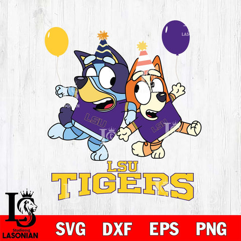 LSU Tigers Bluey & Bingo 2 Svg Eps Dxf Png File, NCAA svg, Digital Download, Instant Download