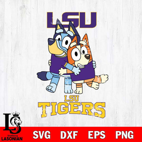 LSU Tigers Bluey & Bingo 3 Svg Eps Dxf Png File, NCAA svg, Digital Download, Instant Download