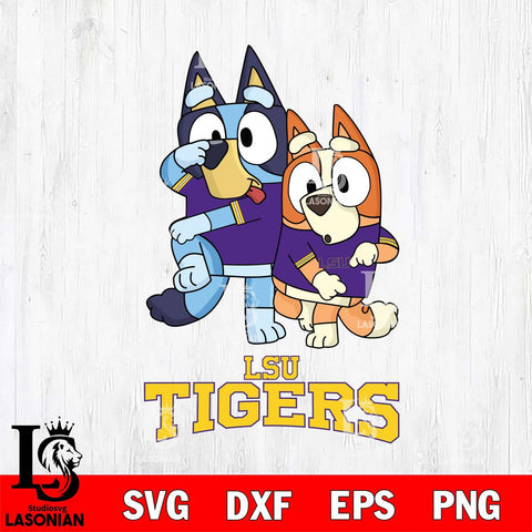 LSU Tigers Bluey & Bingo Svg Eps Dxf Png File, NCAA svg, Digital Download, Instant Download