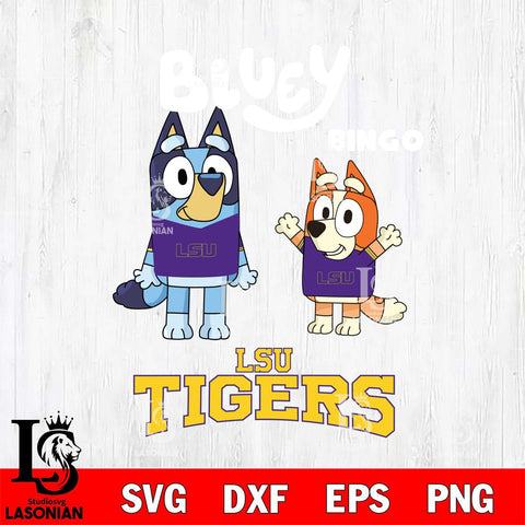 LSU Tigers Bluey & Bingo 4 Svg Eps Dxf Png File, NCAA svg, Digital Download, Instant Download