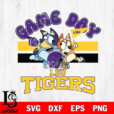 LSU Tigers Bluey & Bingo 9 Svg Eps Dxf Png File, NCAA svg, Digital Download, Instant Download