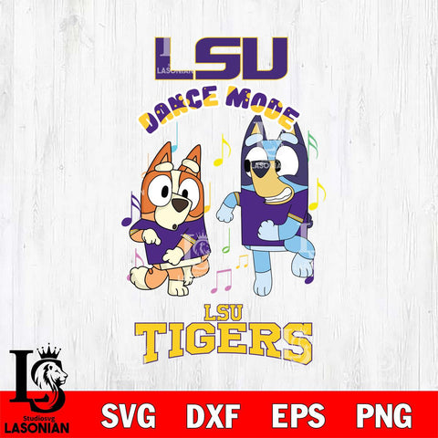 LSU Tigers Bluey Bingo Dance Mode Svg Eps Dxf Png File, NCAA svg, Digital Download, Instant Download