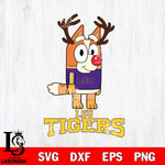 LSU Tigers Bluey Chilli Christmas Deer Svg Eps Dxf Png File, Digital Download