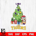 LSU Tigers Bluey Chilli Christmas Tree Svg Eps Dxf Png File, Digital Download