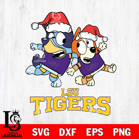 LSU Tigers Bluey Christmas Holiday Svg Eps Dxf Png File, Digital Download