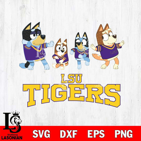 LSU Tigers Bluey Dance Mode Squats Svg Eps Dxf Png File, Digital Download, Instant Download