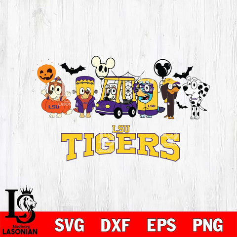 LSU Tigers Bluey Halloween Svg Eps Dxf Png File, Digital Download, Instant Download