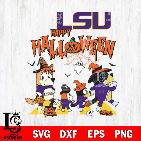 LSU Tigers Bluey Halloween Family Svg Eps Dxf Png File, Digital Download, Instant Download