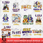 LSU Tigers Bluey Halloween NCAA 12 SVG Eps Dxf Png File, Bundle NCAA svg, Digital Download, Instant Download