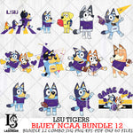 LSU Tigers Bluey NCAA Bundle 12 Svg Eps Dxf Png File, Digital Download, Instant Download