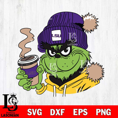 LSU Tigers Boujee Grinch 4 Svg Eps Dxf Png File, Digital Download, Instant Download