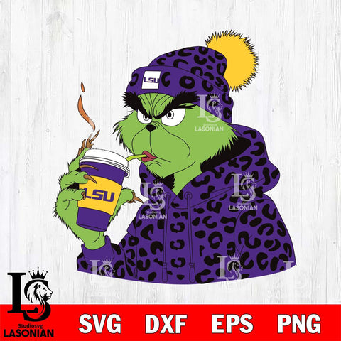 LSU Tigers Boujee Grinch 8 Svg Eps Dxf Png File, Digital Download, Instant Download