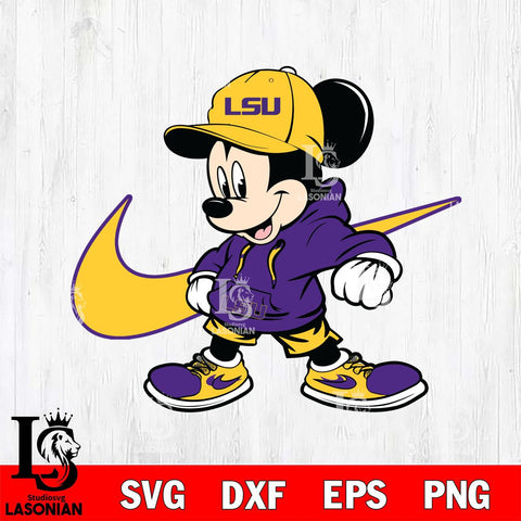 LSU Tigers Cool Mickey Mouse Svg Eps Dxf Png File, NCAA svg, Digital Download, Instant Download