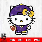 LSU Tigers Cute Hello Kitty Football 10 Svg Eps Dxf Png File, NCAA svg, Digital Download, Instant Download