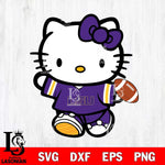 LSU Tigers Cute Hello Kitty Football 7 Svg Eps Dxf Png File, NCAA svg, Digital Download, Instant Download