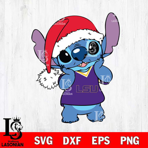 LSU Tigers Cute Stitch Christmas Svg Eps Dxf Png File, Digital Download, Instant Download