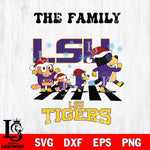 LSU Tigers Family Bluey Christmas Svg Eps Dxf Png File, Digital Download