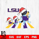 LSU Tigers Family Bluey Walking Christmas Svg Eps Dxf Png File, Digital Download, Instant Download