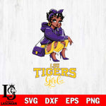 LSU Tigers Fashion Black Fan Girl Betty Boop, Svg Eps Dxf Png File, Digital Download