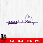 LSU Tigers Father Heart Beat Svg Eps Dxf Png File, Digital Download, Instant Download