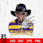 LSU Tigers Freddy Krueger Horror Halloween Svg Eps Dxf Png File, NCAA svg, Digital Download, Instant Download